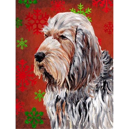 PATIOPLUS Otterhound Red Snowflakes Holiday Flag Garden Size PA246973